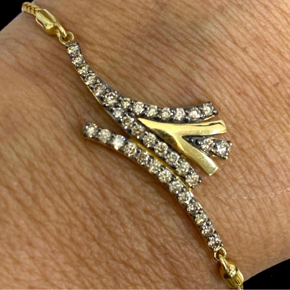 BEAUTIFUL Le Vian 14k Yellow Gold Mermaid Collection Diamond Bolo Bracelet!